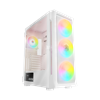 Rampage PROLIX 650W 80+ ARGB Fan Manyetik Temperli Camlı Mesh ATX Mid Tower Beyaz Gaming Kasa