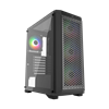PowerBoost PB-PS5847B 600W USB 3.0 Tempered Glass Mesh RGB Fanlı ATX Mid Tower Gaming Kasa