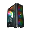 Rampage PROLIX 650W 80+ ARGB Fan Manyetik Temperli Camlı Mesh ATX Mid Tower Siyah Gaming Kasa