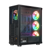 Rampage PROLIX 650W 80+ ARGB Fan Manyetik Temperli Camlı Mesh ATX Mid Tower Siyah Gaming Kasa