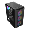 Rampage BETA MESH 650W 80+ 12cm ARGB Fan Temperli Camlı Mid-T Siyah Gaming Kasa