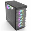 PowerBoost PB-GR222BB USB 3.0 Tempered Glass 7x RGB Fanlı ATX Siyah Gaming Kasa