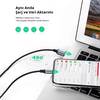 Ugreen MFI Lightning Beyaz 1m Örgülü Şarj ve Data Kablosu 