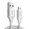 Ugreen USB to Micro USB 18W 1M Silver Örgülü Hızlı Şarj Kablosu