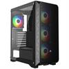 PowerBoost PB-PS5846B 600W USB 3.0 Tempered Glass Mesh 4x Rainbow Fanlı ATX Gaming Kasa