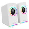 MIKADO MD-182 2.0 3W*2 RGB Aydınlatmalı USB + 3.5mm USB 5V Beyaz Hoparlör 