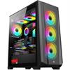 PowerBoost PB-P901MB 750W 80+ Bronze USB 3.0 Tempered Glass Mesh 4x RGB Fanlı ATX Gaming Kasa