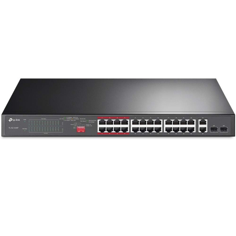 TP-LINK TL-SL1226P 26 Port 10/100 Mbps Gigabit Poe Yönetilemez Switch