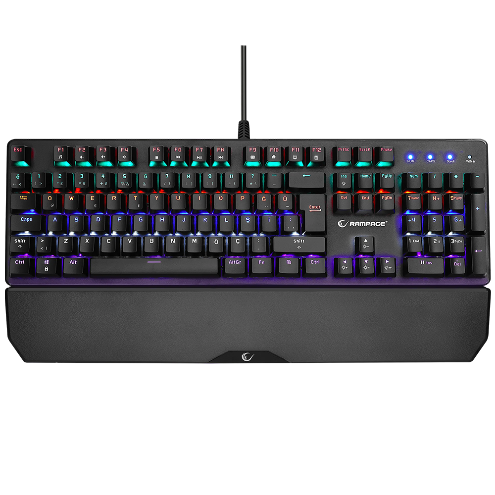 Rampage KB-R86 UMBRA Siyah USB Rainbow Aydınlatmalı Blue Switch Mekanik Gaming Oyuncu Klavye