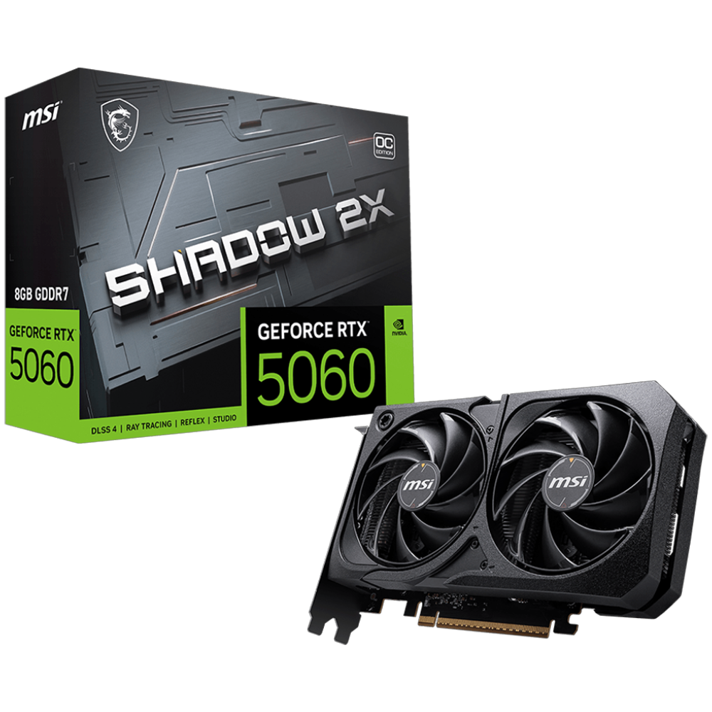 MSI GeForce RTX 5060 8G SHADOW 2X OC GDDR7 DLSS 4 128 Bit Ekran Kartı