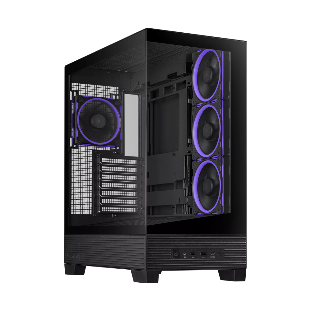 ASUS A31 PLUS Tempered Glass ARGB Siyah USB 3.2 ATX Mid Tower Kasa