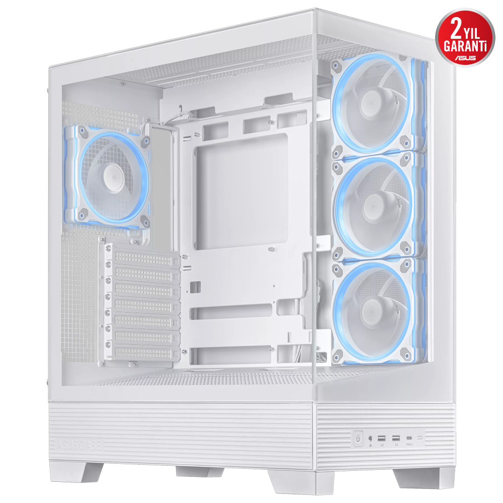 ASUS A31 PLUS Tempered Glass ARGB Beyaz USB 3.2 ATX Mid Tower Kasa