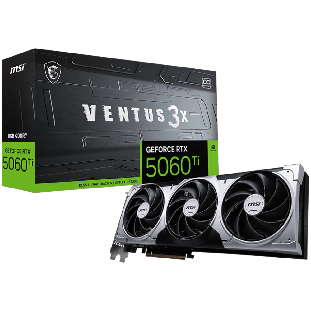 MSI GeForce RTX 5060 Ti 8G VENTUS 3X OC 8GB GDDR7 DLSS 4 128 Bit Ekran Kartı