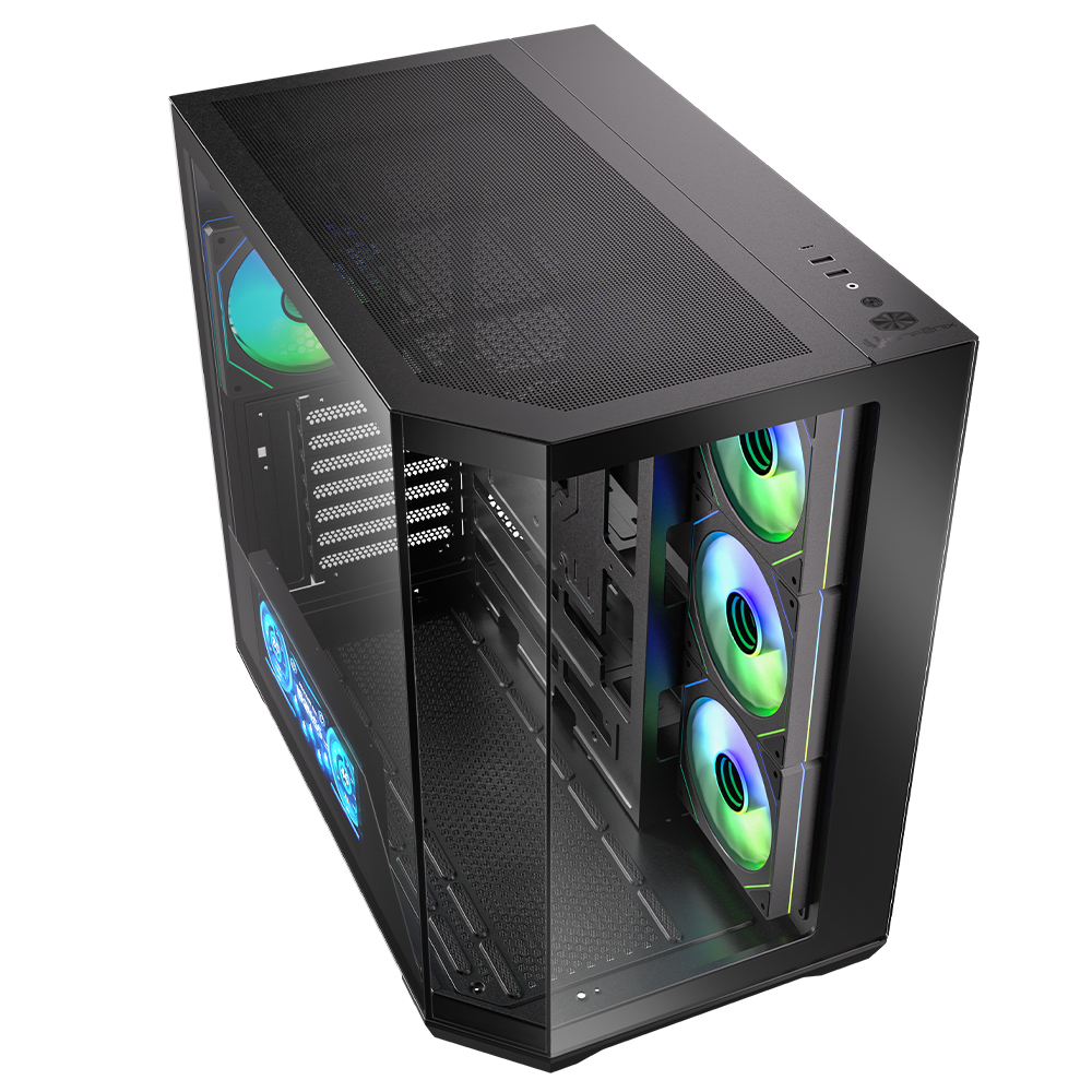 BitFenix Digital T10 ES 850W 80+ Bronze 10.24" Ekranlı Tempered Glass ARGB USB 3.1 ATX Mid Tower Siyah Kasa