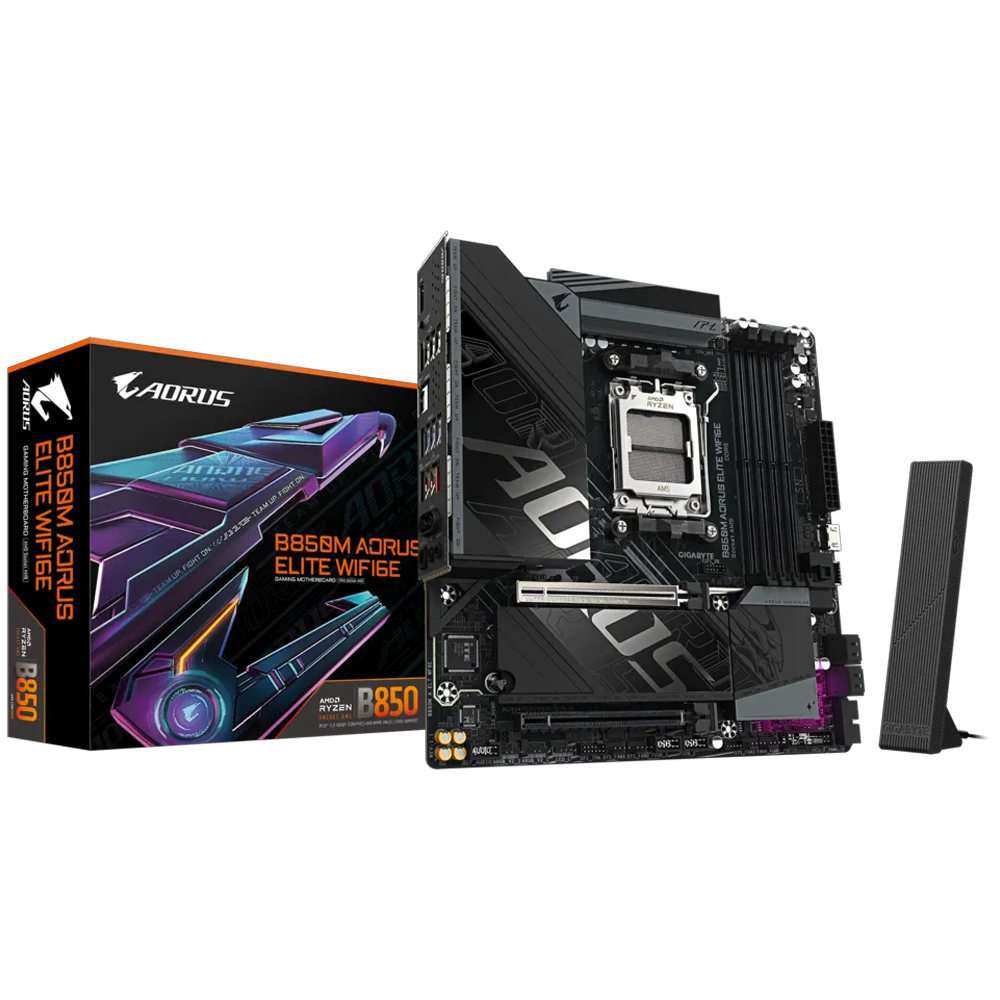 GIGABYTE B850M AORUS ELITE WIFI6E 8200MHz OC DDR5 Soket AM5 M.2 HDMI DP mATX Anakart