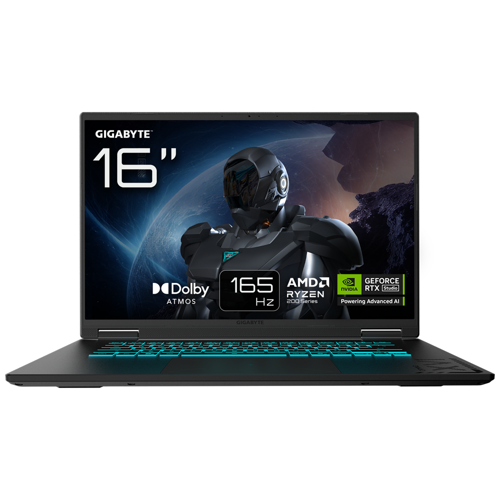 GIGABYTE GAMING A16 Ryzen 7 260 16GB DDR5 RTX5060 GDDR7 8GB 1 TB SSD 16" FHD 165Hz FreeDos Gaming Notebook