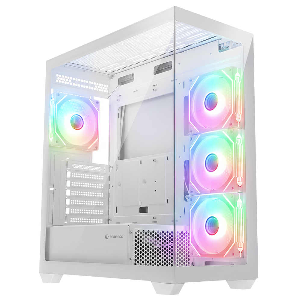 Rampage HYDRA V4 750W 80+ Bronze Tempered Glass USB3.0 RGB ATX Beyaz Gaming Kasa