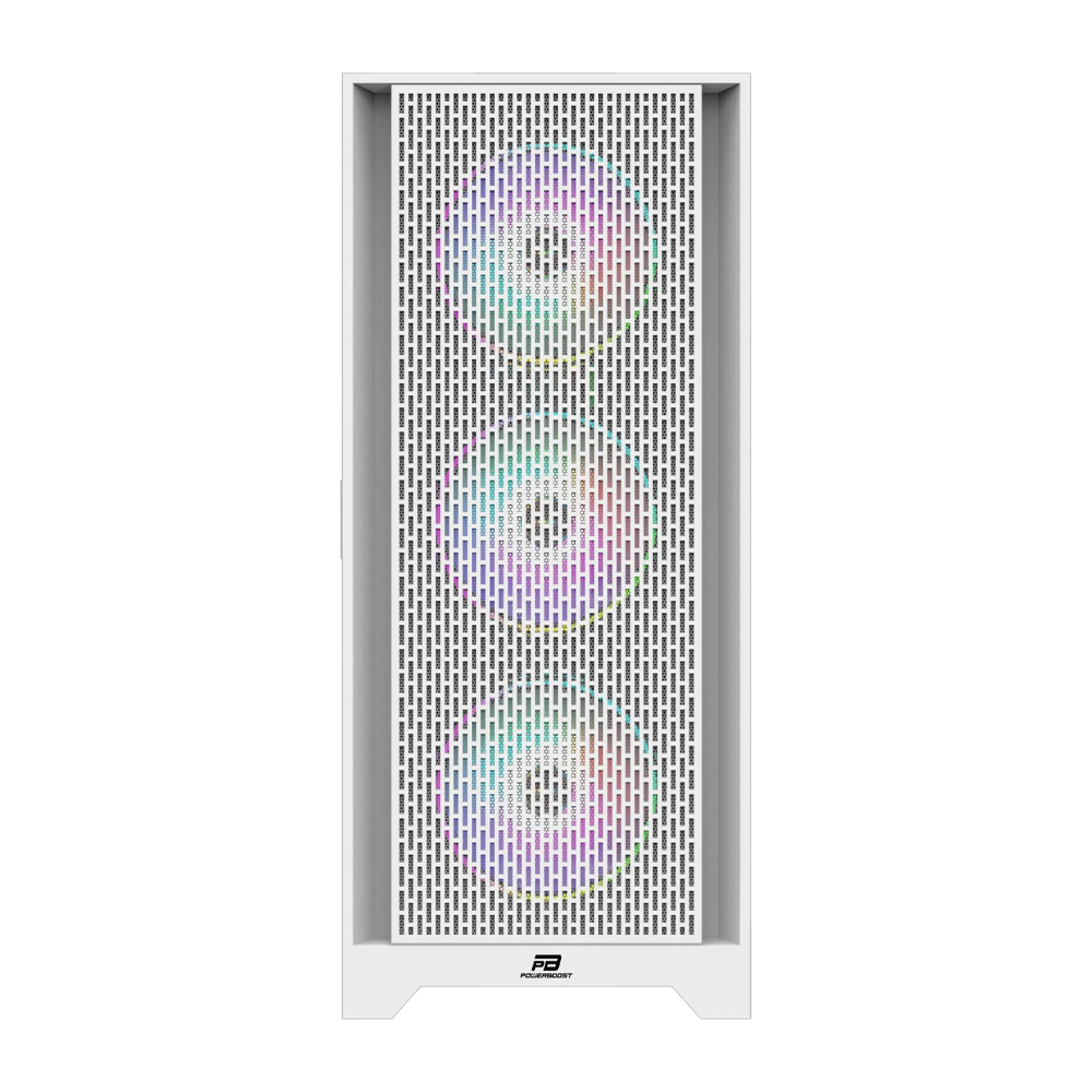 PowerBoost PB-P1601BW USB 3.0 Tempered Glass ARGB Fanlı Mid Tower Beyaz Gaming Kasa