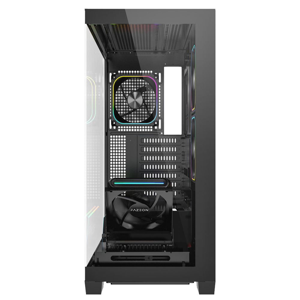 FAZEON F14 750W 80+ Bronze Tempered Glass Mesh 4x ARGB Fanlı Type-C Siyah ATX Bilgisayar Kasası