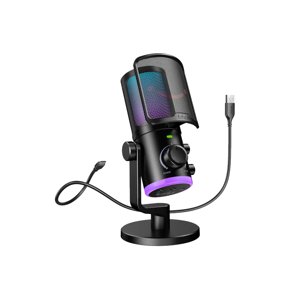 Fifine Ampligame AM6 USB RGB Yayıncı Bilgisayar Mikrofonu
