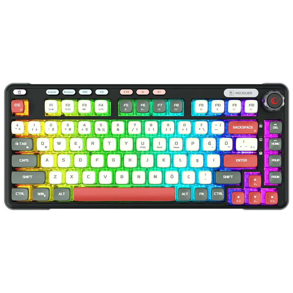 Rampage EIRA Hot Swap Gasket Oil Switch RGB Türkçe Kablosuz Mekanik Klavye