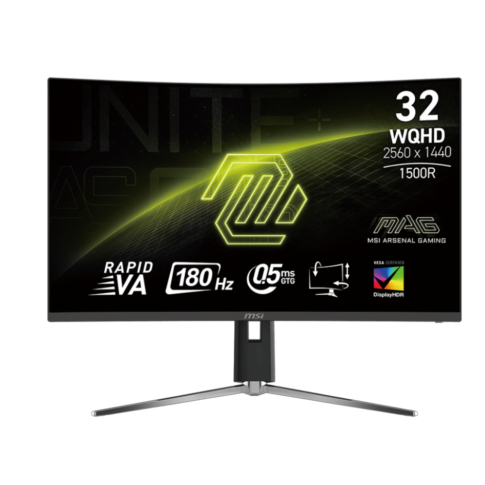 MSI MAG 32CQ6PF 31.5" 180Hz 0.5ms HDMI DP AdaptiveSync HDR400 WQHD Rapid VA Curved 1500R Gaming Monitör