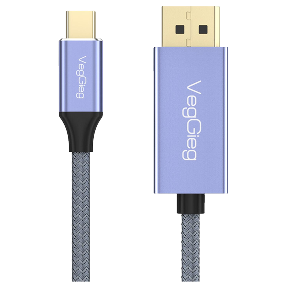VegGeig 8K/60Hz 4K/144Hz Type-C 3.1 Displayport 1.4 Çift Yönlü 2 Metre Kablo