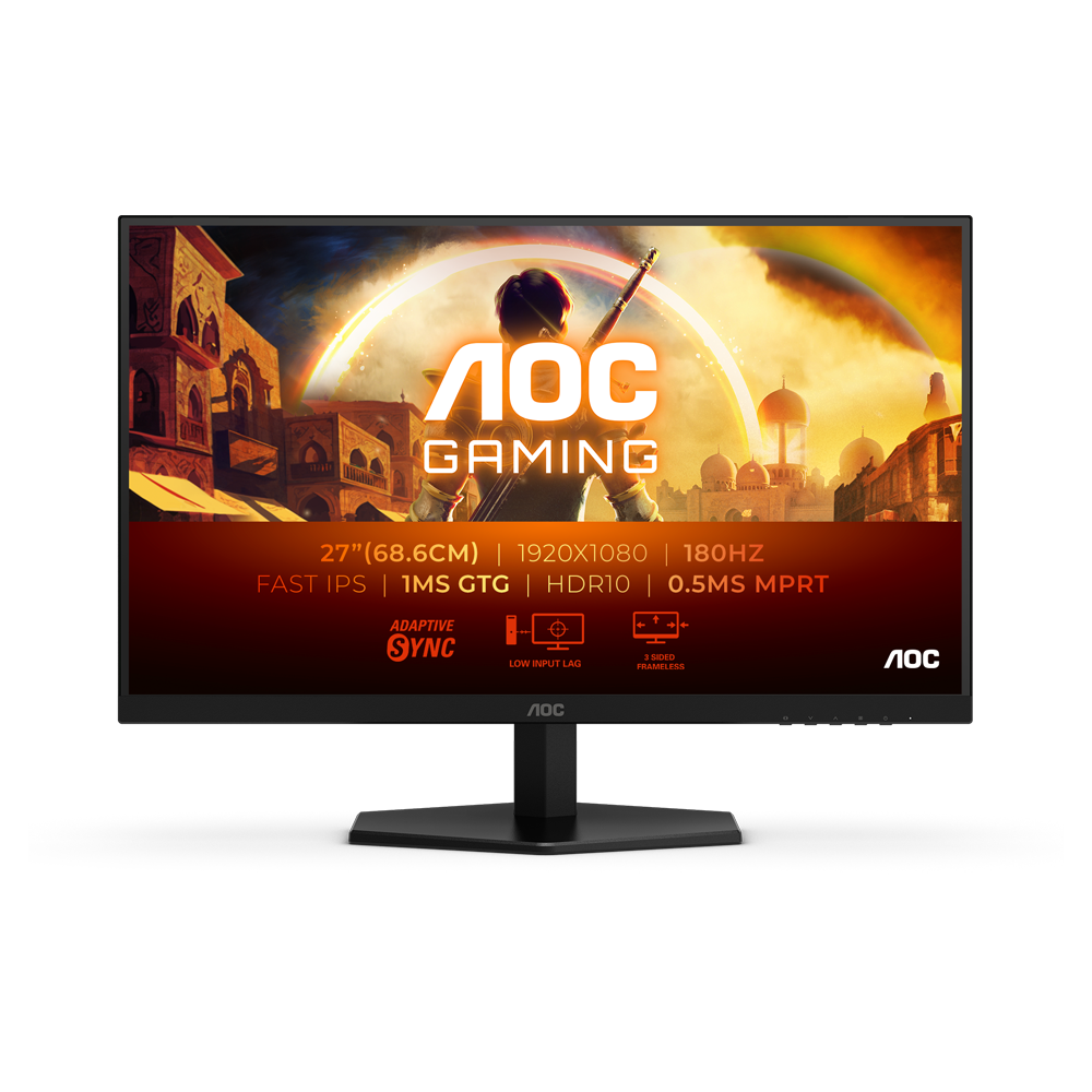 AOC 27G42E 27" 180Hz 0.5ms HDMI DP AdaptiveSync HDR10 FHD Fast IPS Gaming Monitör