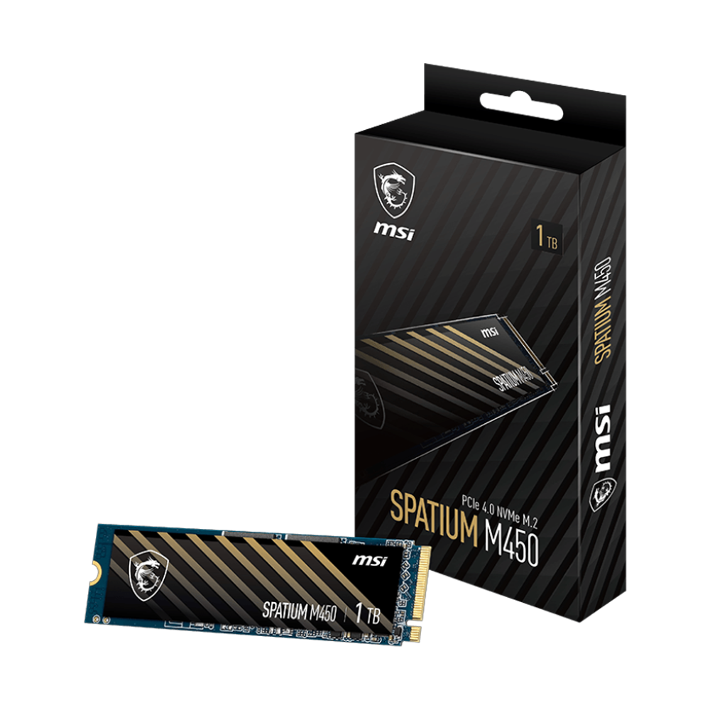 MSI 1TB SPATIUM M450 PCIE 4.0 NVME M.2 2280 SSD 3400MB Okuma / 2400MB Yazma