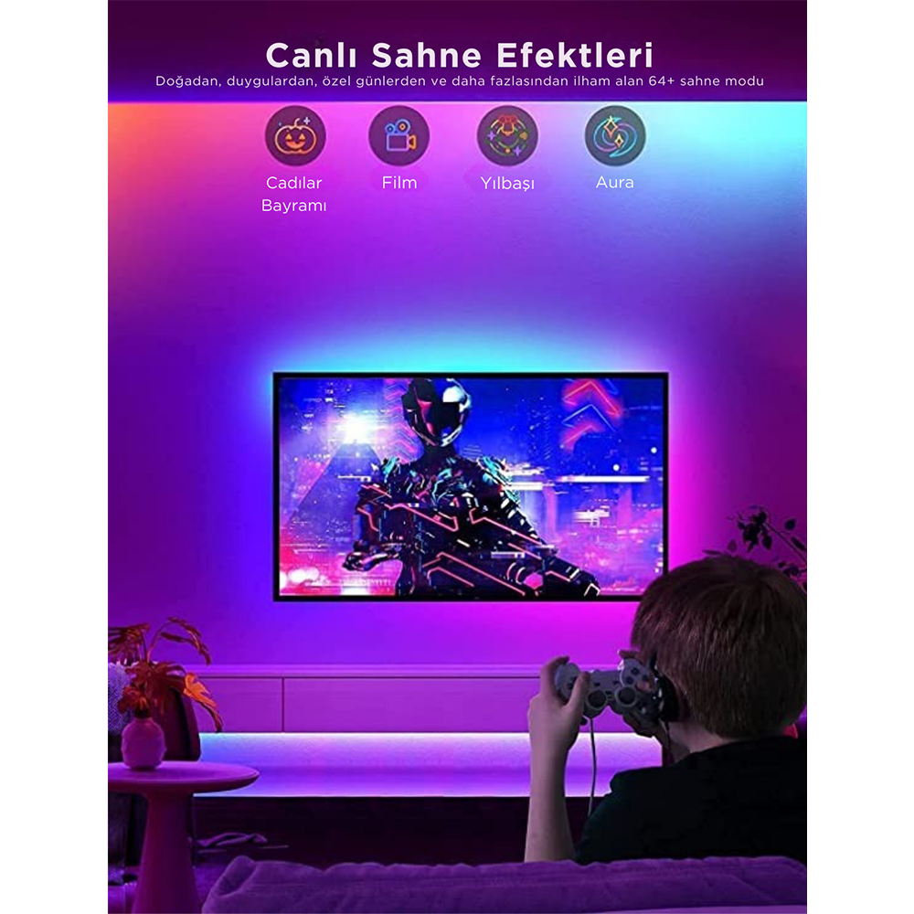 GOVEE RGBIC Basic WiFi+BT 5M LED Şerit