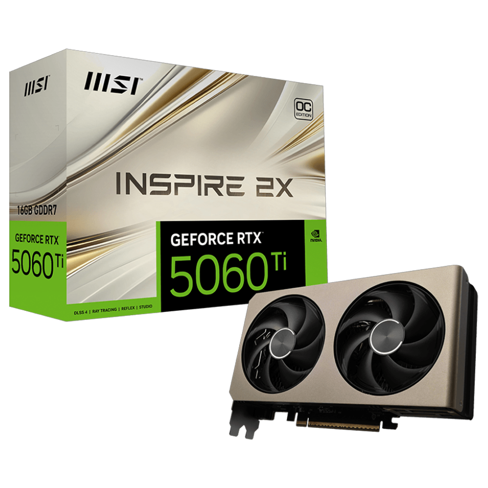 MSI GeForce RTX 5060 TI 16G INSPIRE 2X OC GDDR7 DLSS 4 128 Bit Ekran Kartı