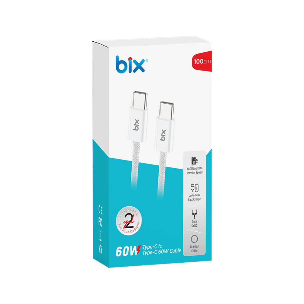 Bix BX04CC 60W Type-C to Type-C Kablo