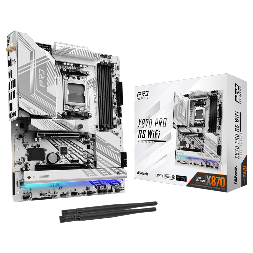ASROCK X870 Pro RS WIFI 8000MHz DDR5 Soket AM5 M.2 USB 3.2 HDMI ATX Anakart