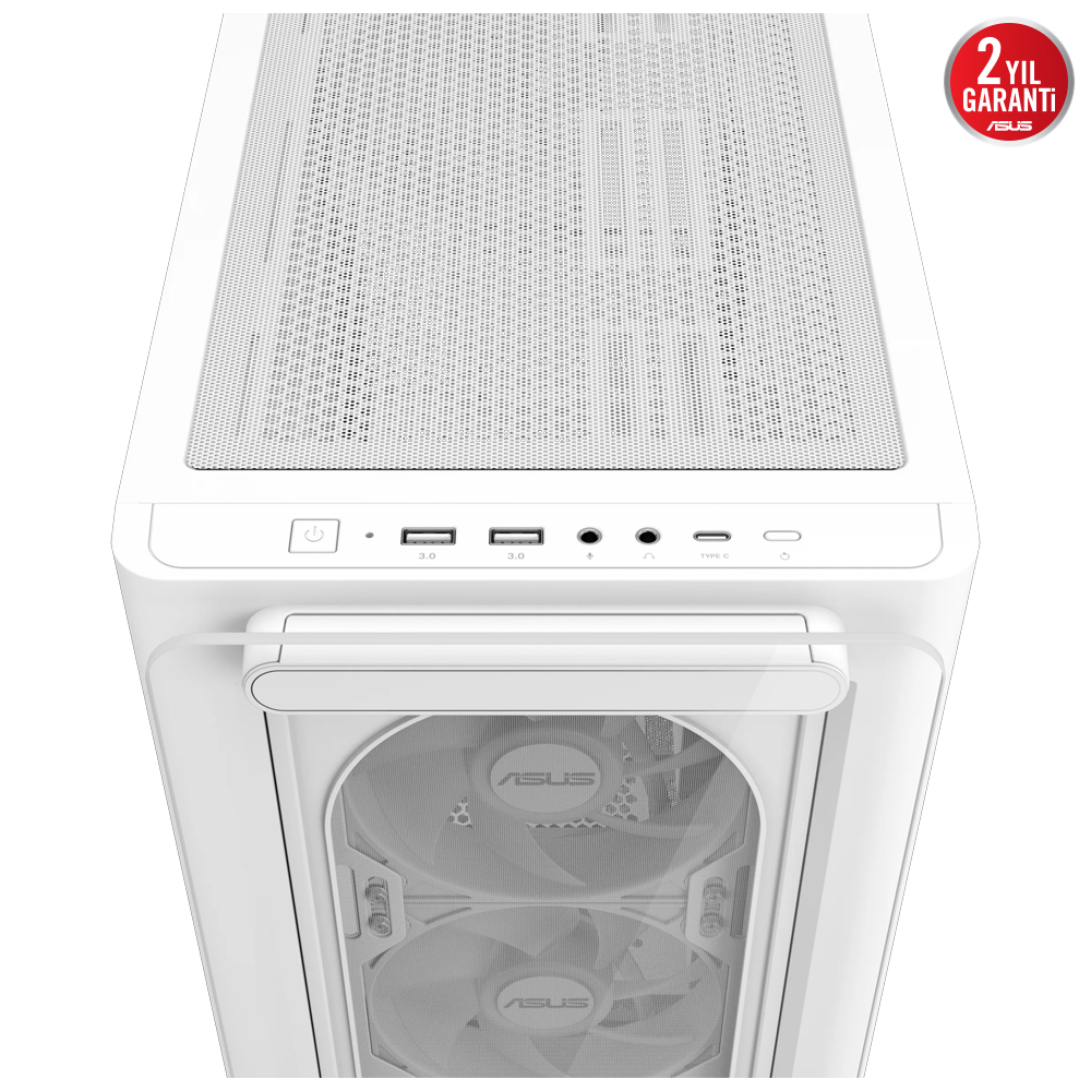 ASUS A23 PLUS Tempered Glass ARGB Beyaz USB 3.2 mATX Kasa