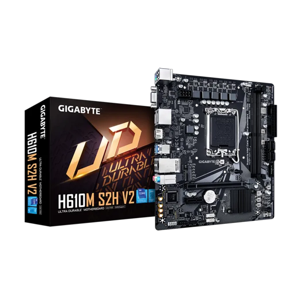 GIGABYTE H610M S2H V2 5600MHz DDR5 Soket 1700 M.2 HDMI DP D-Sub mATX Anakart