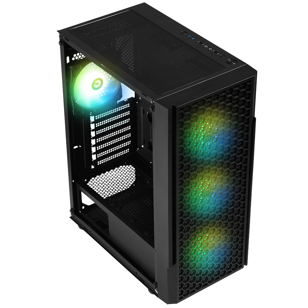 BitFenix PROTON 600W 80+ Bronze Tempered Glass USB 3.0 Mesh FRGB Siyah ATX Mid Tower Kasa