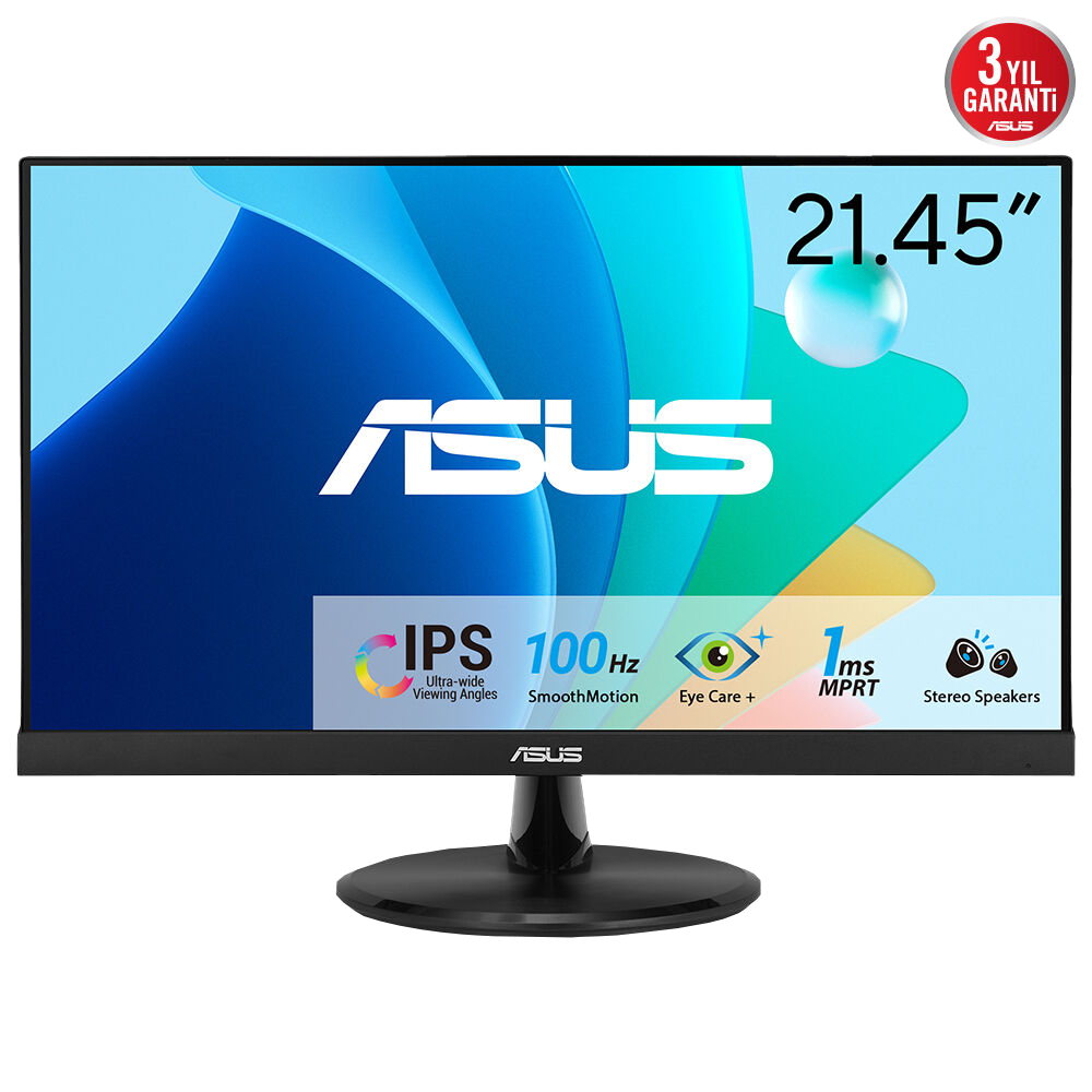 ASUS VP229HF 22" 100Hz 1ms HDMI VGA EyeCare AdaptiveSync FHD IPS Monitör