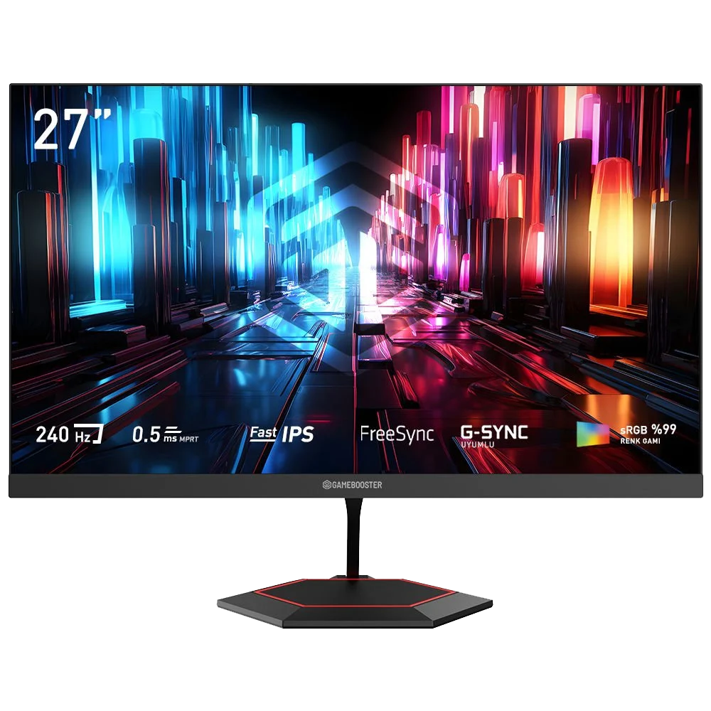 GameBooster GB-27F240FF 27" 240Hz 0.5ms HDMI DP FreeSync G-Sync HDR Ready FHD Fast IPS Gaming Monitör