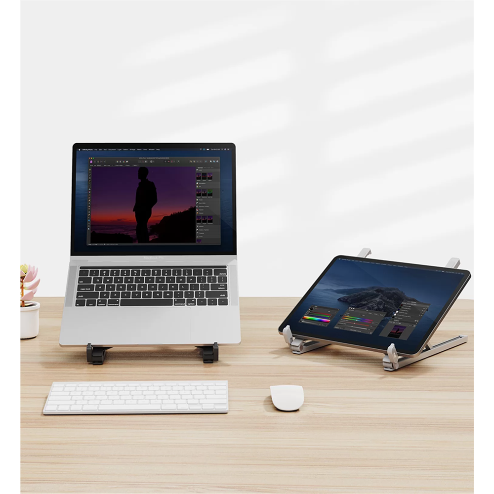 Bix Saiji X2 Taşıma Çantalı Alüminyum Siyah Notebook Laptop Standı