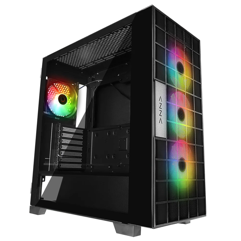 RAMPAGE AZZA V2 1000W 80+ Tempered Glass ARGB Type-C Siyah ATX Gaming Kasa