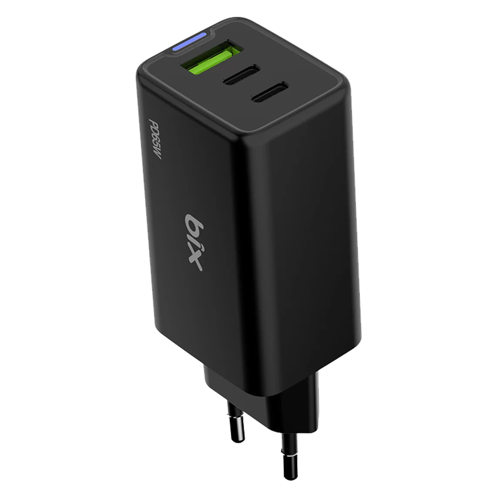 Bix BX3P66G GaN 65W Type-C USB 3.0 ve USB-A QC Üç Portlu Hızlı Şarj Cihazı