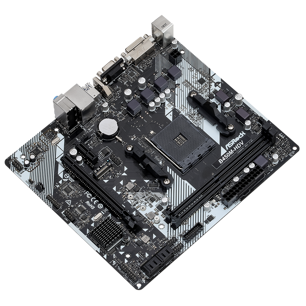 ASROCK B450M-HDV R4.0 3200MHz DDR4 Soket AM4 M.2 USB 3.1 HDMI mATX Anakart