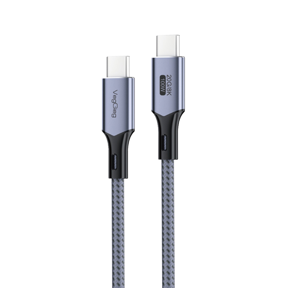 VegGieg 100W 5A USB 3.2 Gen 2 20 Gbps 8K 60Hz Type-C Görüntü Şarj ve Data Kablosu 3 Metre
