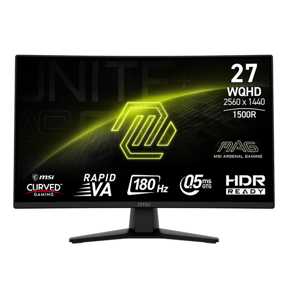 MSI MAG 274CQF 27" 180Hz 0.5ms HDMI DP AdaptiveSync HDR WQHD Rapid VA Curved Gaming Monitör