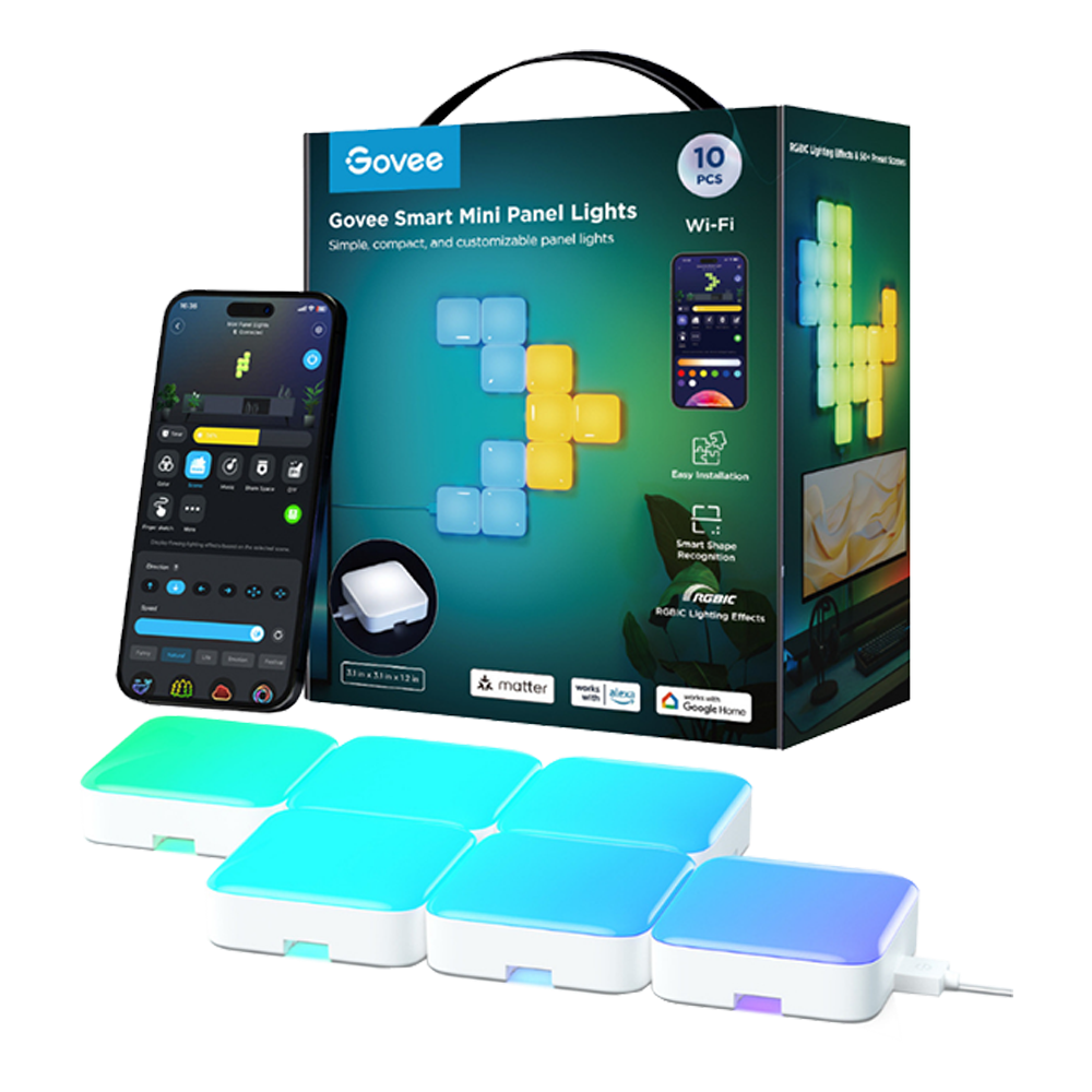 Govee Mini Panel Gaming 10 Parça LED Duvar Aydınlatması