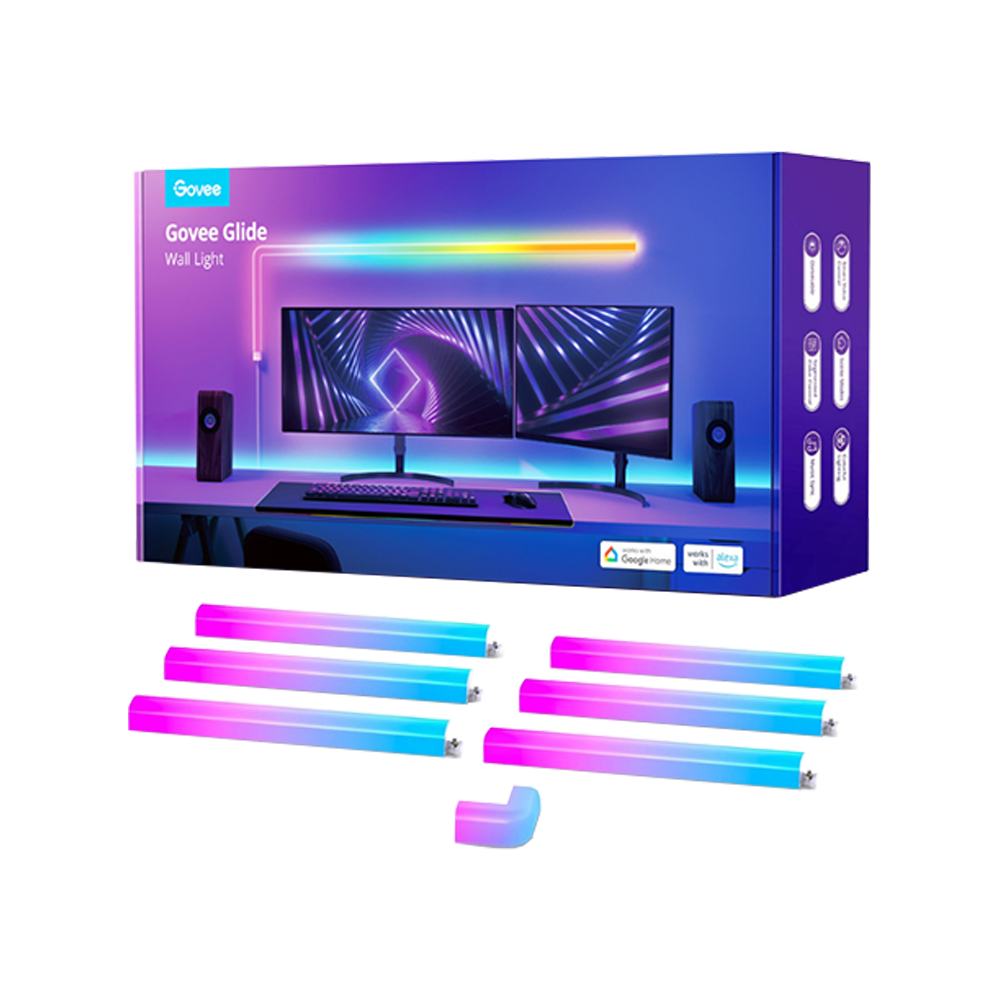 Govee Glide RGBIC 6 Parça LED Duvar Aydınlatması