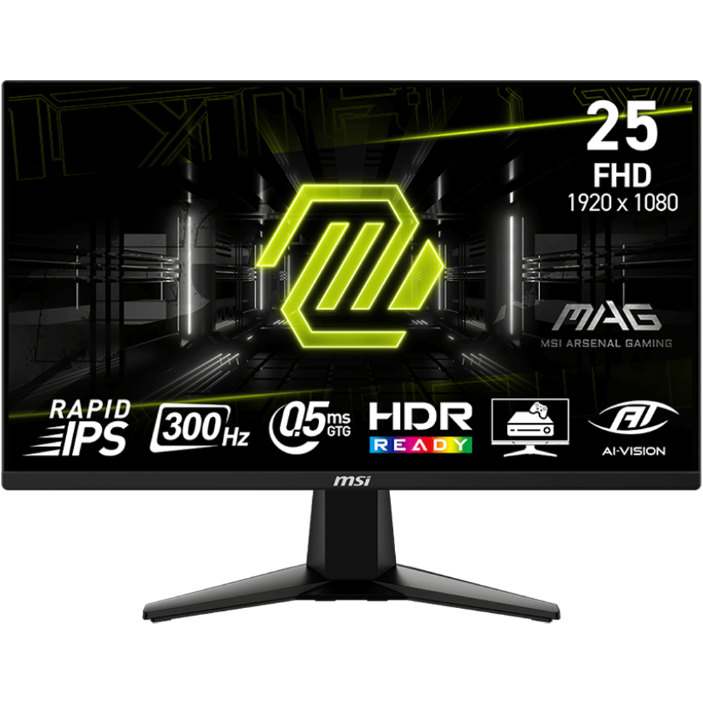 MSI MAG 255XF 24.5" 300Hz 0.5ms HDMI DP Free Sync Premium FHD Rapid IPS Gaming Monitör