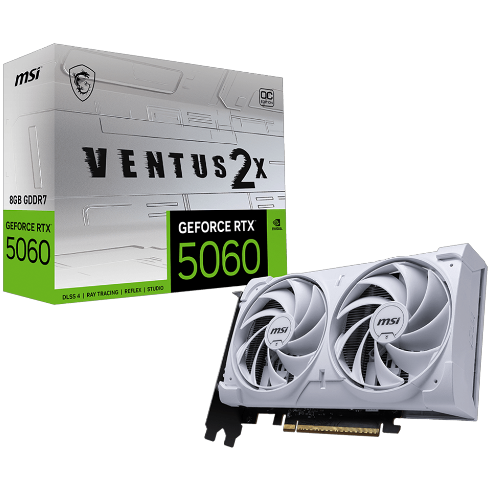 MSI GeForce RTX 5060 8G VENTUS 2X OC WHITE GDDR7 DLSS 4 128 Bit Ekran Kartı