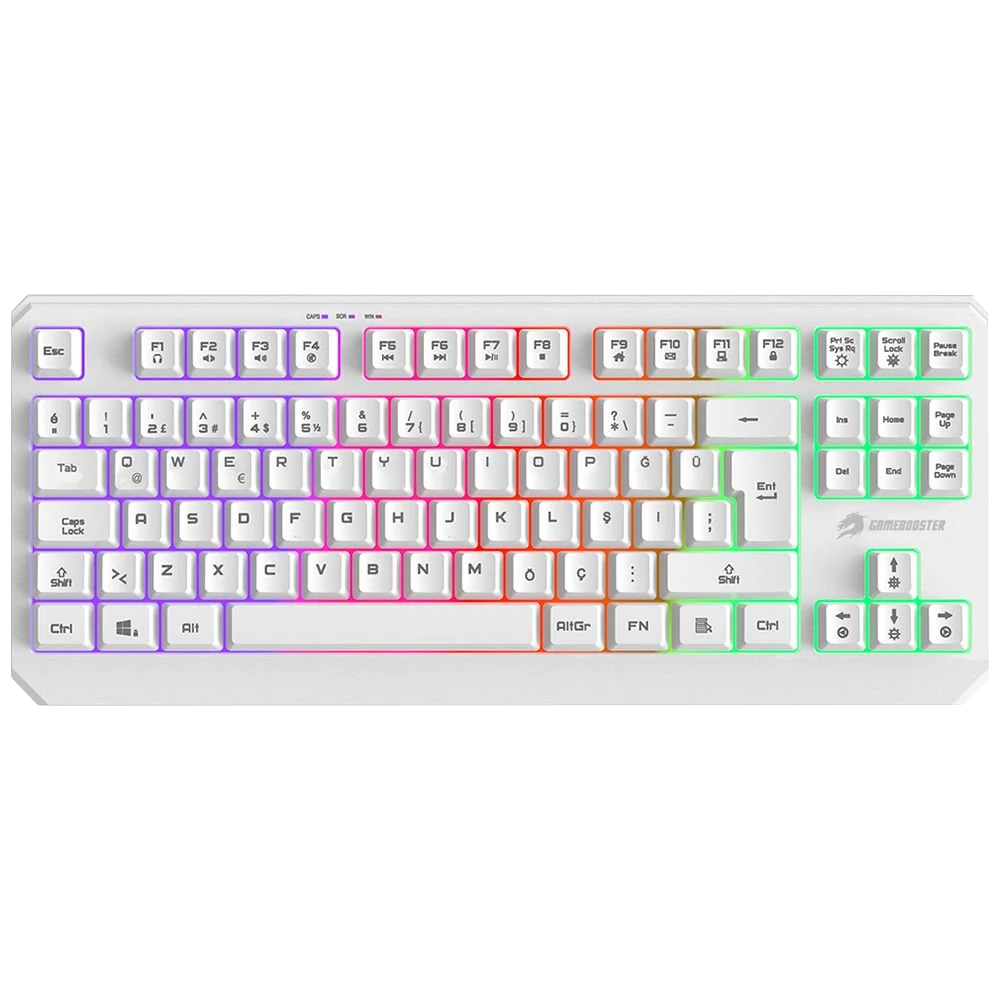 GameBooster G75 Elya Rainbow Aydınlatmalı Beyaz TKL Membrane Gaming Klavye