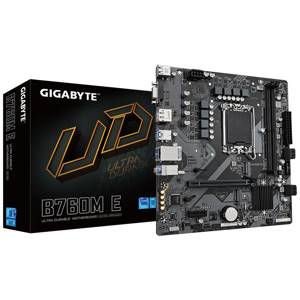 GIGABYTE B760M E DDR5 7200MHz(OC) Soket 1700 M.2 HDMI DP mATX Anakart